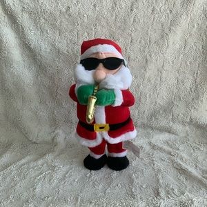 Dancing Jingle Bell Be Jolly Santa Plush Statue